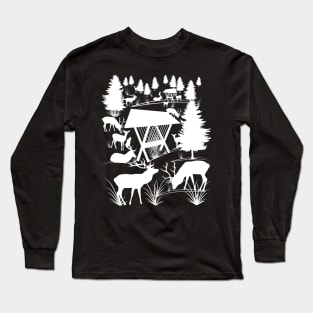 deer, roe deer, tree, antler, animals, hunting Long Sleeve T-Shirt